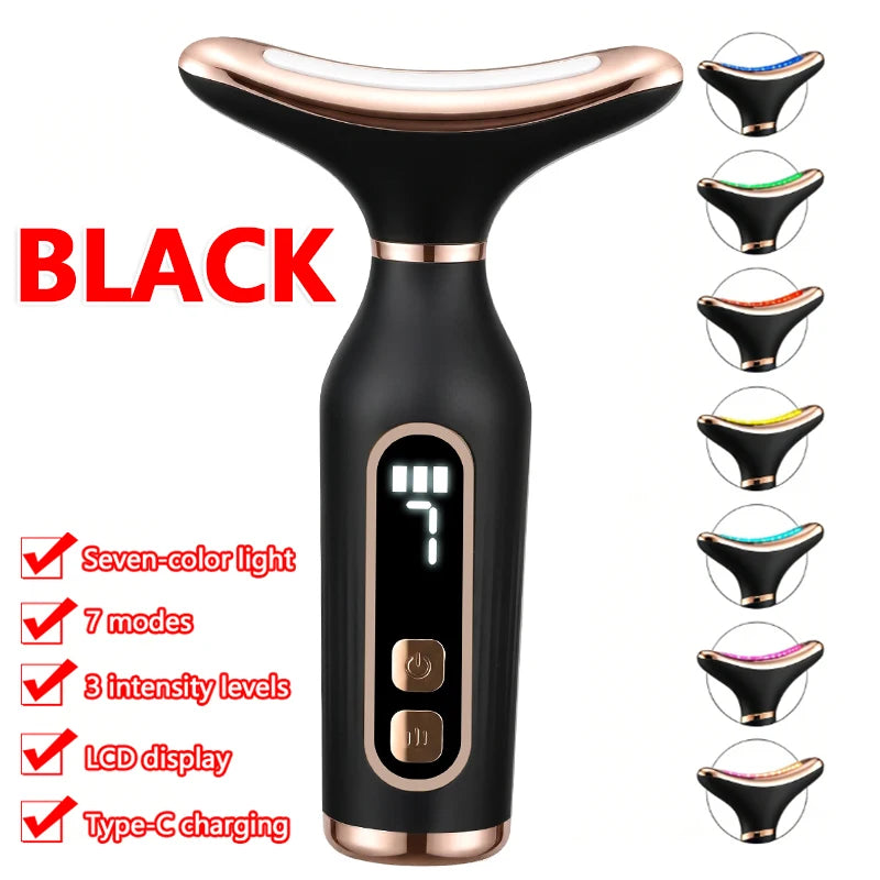 Sculptano 7-Color LED Thermal Vibration Face & Neck Massager