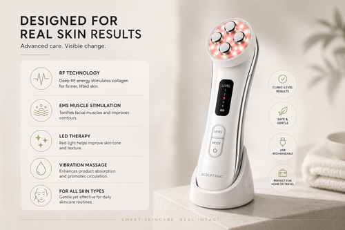 Sculptano 5-in-1 RF & EMS Deep Electroporation Facial Lifting Device