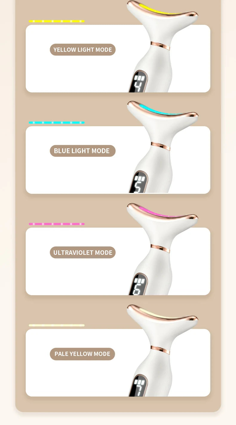 Sculptano 7-Color LED Thermal Vibration Face & Neck Massager
