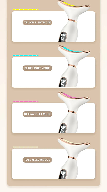 Sculptano 7-Color LED Thermal Vibration Face & Neck Massager