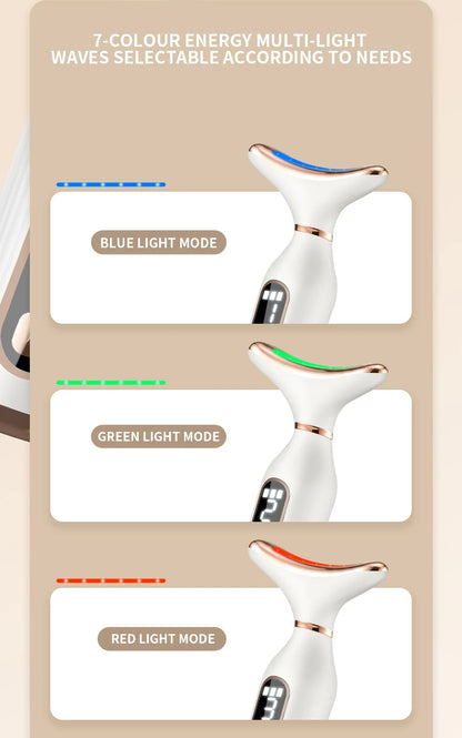 Sculptano 7-Color LED Thermal Vibration Face & Neck Massager