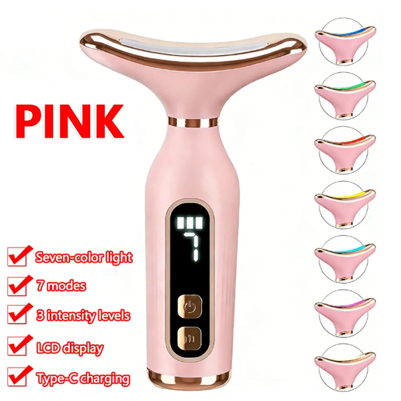 Sculptano 7-Color LED Thermal Vibration Face & Neck Massager