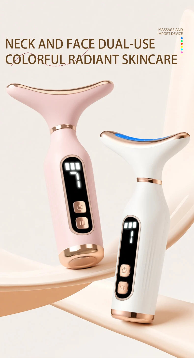 Sculptano 7-Color LED Thermal Vibration Face & Neck Massager