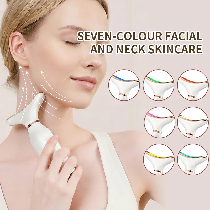 Sculptano 7-Color LED Thermal Vibration Face & Neck Massager